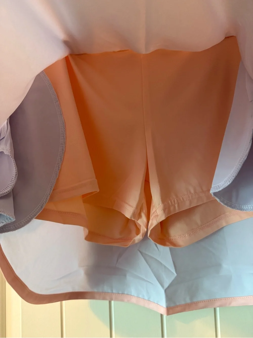 Simply Southern Peach & Light Gray Two-Tone Skort with Pockets NWT - Picture 8 of 10